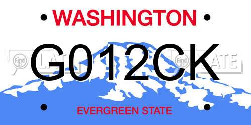 G012CK Washington License Plate