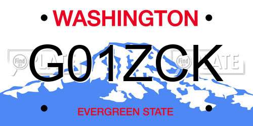 G01ZCK Washington License Plate