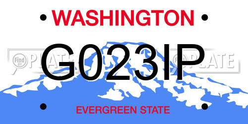 G023IP Washington License Plate