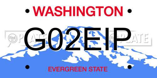 G02EIP Washington License Plate