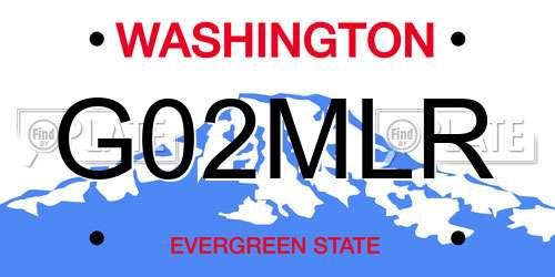 G02MLR Washington License Plate
