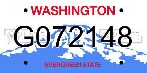 G072148 Washington License Plate