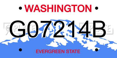 G07214B Washington License Plate