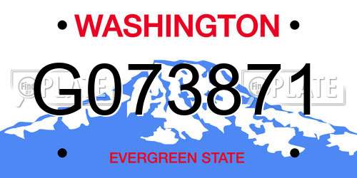 G073871 Washington License Plate