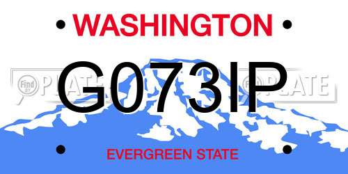 G073IP Washington License Plate