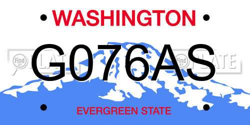 G076AS Washington License Plate