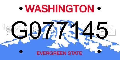 G077145 Washington License Plate