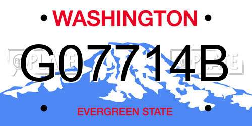 G07714B Washington License Plate