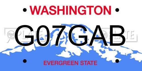 G07GAB Washington License Plate