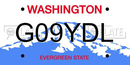 G09YDL Washington License Plate