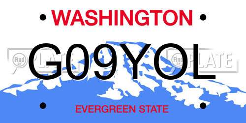 G09YOL Washington License Plate