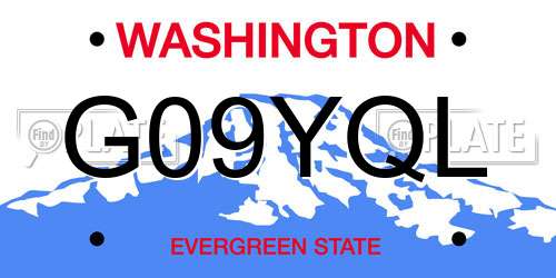 G09YQL Washington License Plate