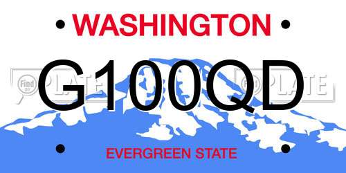 G100QD Washington License Plate