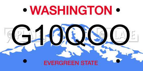 G10QOO Washington License Plate