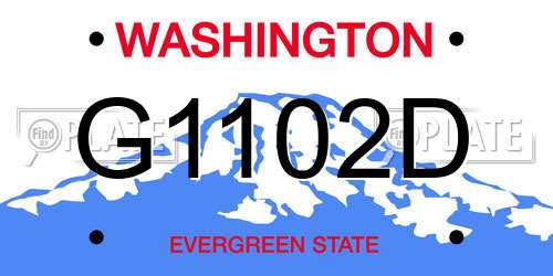 G1102D Washington License Plate