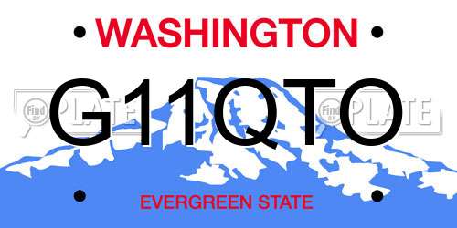 G11QTO Washington License Plate