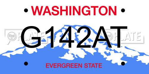 G142AT Washington License Plate