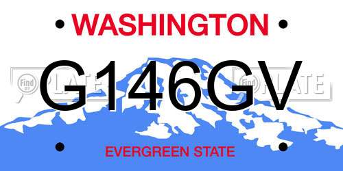 G146GV Washington License Plate