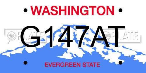 G147AT Washington License Plate