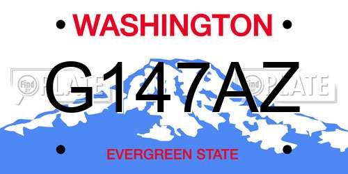 G147AZ Washington License Plate