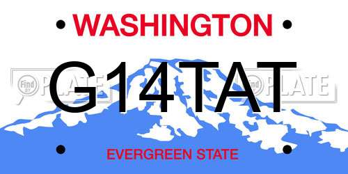G14TAT Washington License Plate