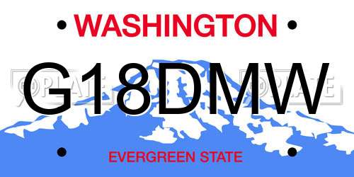 G18DMW Washington License Plate