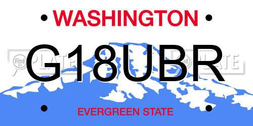 G18UBR Washington License Plate