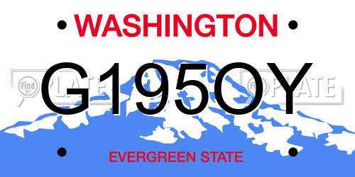 G195OY Washington License Plate