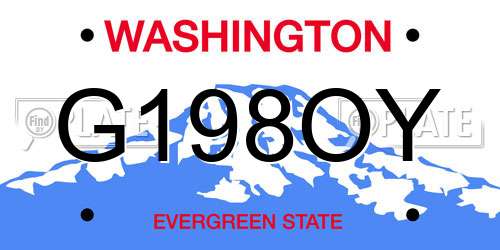 G198OY Washington License Plate