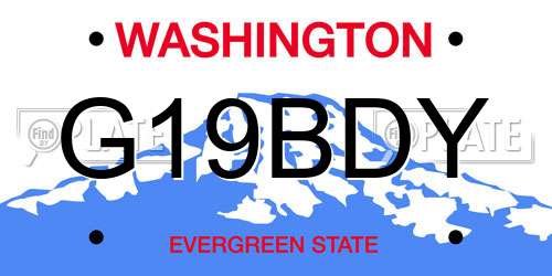 G19BDY Washington License Plate