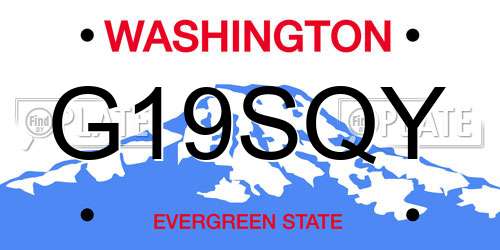 G19SQY Washington License Plate