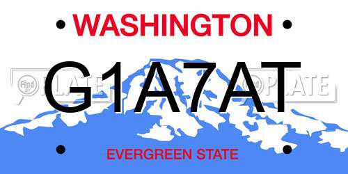 G1A7AT Washington License Plate