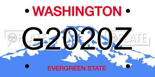 G2020Z Washington License Plate