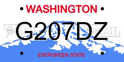 G207DZ Washington License Plate