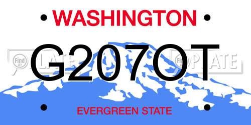 G207OT Washington License Plate