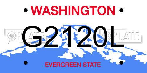 G2120L Washington License Plate