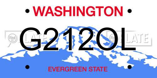 G212OL Washington License Plate