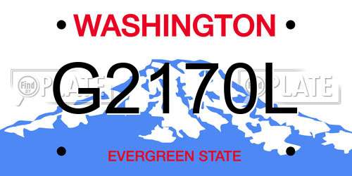 G2170L Washington License Plate
