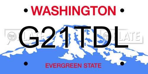 G21TDL Washington License Plate