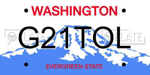 G21TOL Washington License Plate