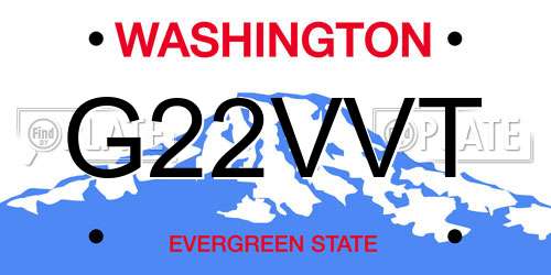 G22VVT Washington License Plate