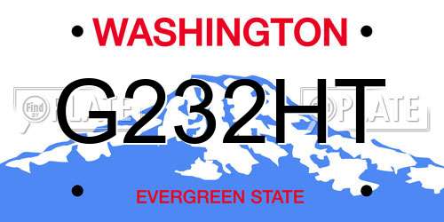 G232HT Washington License Plate
