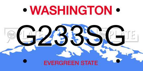 G233SG Washington License Plate