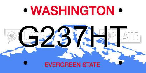 G237HT Washington License Plate