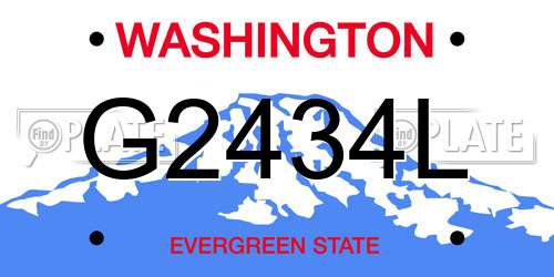 G2434L Washington License Plate