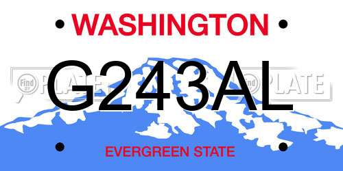 G243AL Washington License Plate