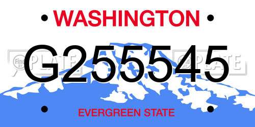 G255545 Washington License Plate