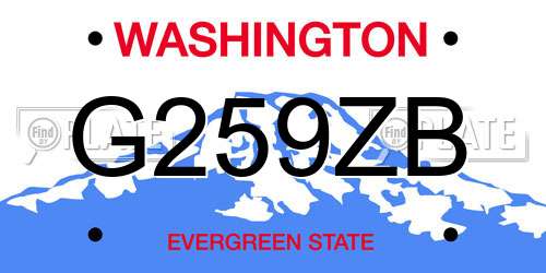 G259ZB Washington License Plate