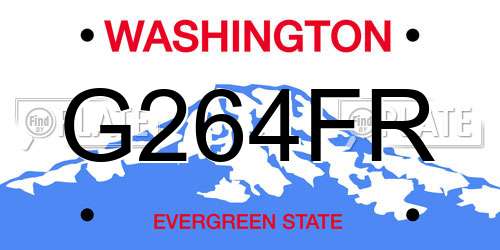 G264FR Washington License Plate