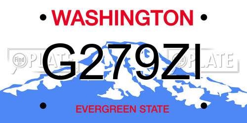 G279ZI Washington License Plate